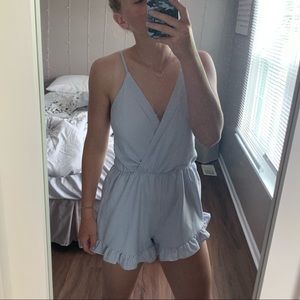 Favlux Fashion Blue and White Striped Romper